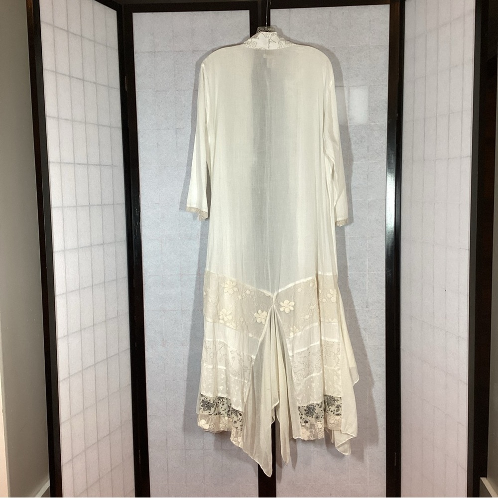 April Cornell Cream Lace duster/topper long flowy Large